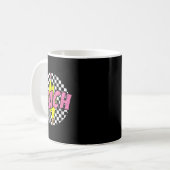 Kariertes Lehrbleistift Blitz Zurück Zur Schule Kaffeetasse (Vorderseite Links)