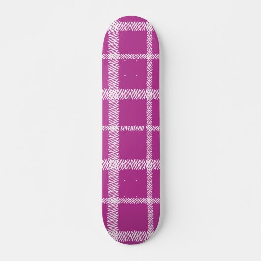 Kariertes Lila Skateboard (Vorne)