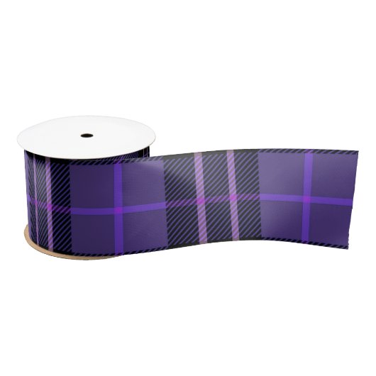 Kariertes Lila Tartan Satinband (Spule)