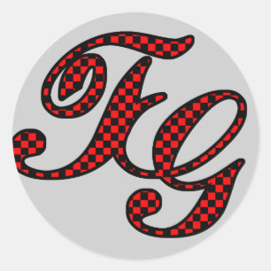 Kariertes Logo TG Runder Aufkleber