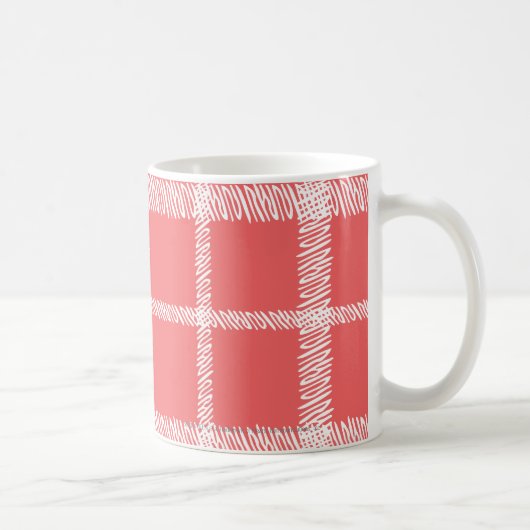 Kariertes LtPink Kaffeetasse (Rechts)