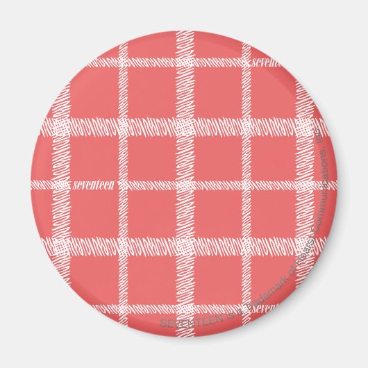 Kariertes LtPink Magnet (Vorne)