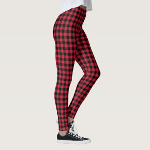 Kariertes Lumberjack-Muster in Rot und Schwarz Buf Leggings