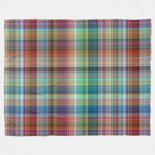 Kariertes Madras Streifenmuster Fleecedecke (Vorderseite (Horizontal))
