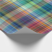 Kariertes Madras Streifenmuster Geschenkpapier (Ecke)