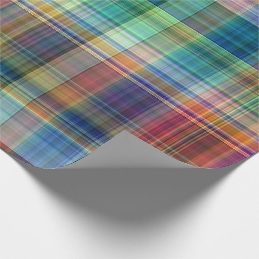 Kariertes Madras Streifenmuster Geschenkpapier (Ecke)