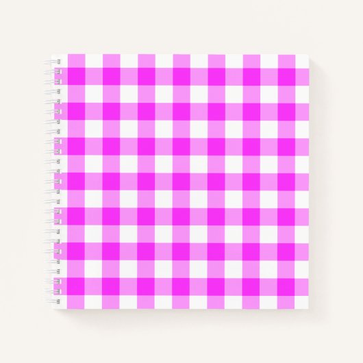 Kariertes Markieren von Rosa und Weiß Notizblock (Vorderseite)