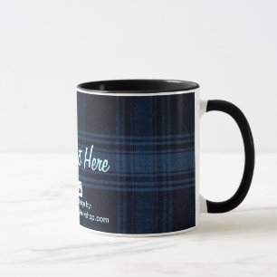 Kariertes Material, Ihr Text hier Tasse