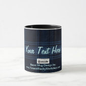 Kariertes Material, Ihr Text hier Tasse (Zentrum)