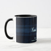 Kariertes Material, Ihr Text hier Tasse (Links)