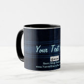 Kariertes Material, Ihr Text hier Tasse (Vorderseite Links)