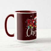 Kariertes MERRY mit Santa-Hut  Tasse (Links)