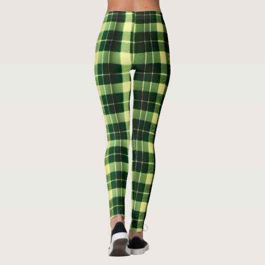 Kariertes Mesh Geometrismuster Leggings (Rückseite)
