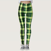 Kariertes Mesh Geometrismuster Leggings (Vorderseite)