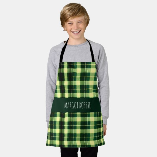 Kariertes Mesh Geometrismuster Schürze (Getragen)