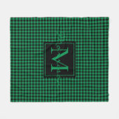 Kariertes, Mit Monogramm Buffalo, grün und schwarz Fleecedecke (Vorderseite (Horizontal))