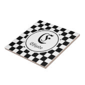 Kariertes Mittelalter-Monogramm Fliese (Seite)