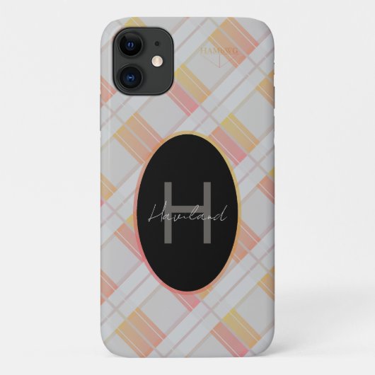 Kariertes Monogram iPhone Case HAMbWG (Rückseite)