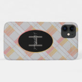 Kariertes Monogram iPhone Case HAMbWG (Rückseite (Horizontal))
