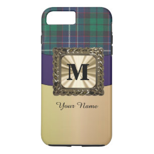 Kariertes Monogramm aus blau-grün-tartan Case-Mate iPhone Hülle