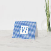 Kariertes Monogramm aus Gingham, blau und weiß (Vorderseite)