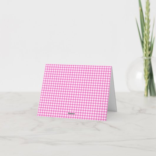 Kariertes Monogramm aus Gingham, rosa und weiß (Rückseite)