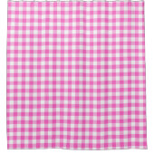 Kariertes Monogramm aus Gingham, rosa und weiß Duschvorhang (Vorderseite)