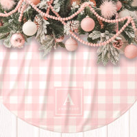 Kariertes Monogramm aus Gingham, rosa und weiß