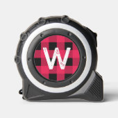 Kariertes Monogramm aus Rot und Schwarz Maßband (Vorderseite)