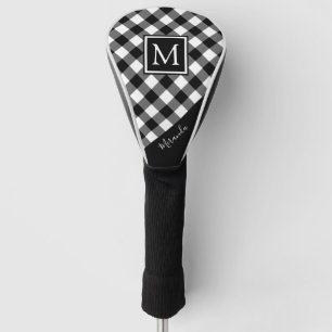 Kariertes Monogramm aus Schwarz und Weißbüffel N Golf Headcover