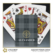 Kariertes Monogramm aus schwarzem Tartan Spielkarten