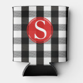 Kariertes Monogramm aus schwarzem und weißem Lumbe Dosenkühler (Vorderseite)