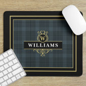 Kariertes Monogramm aus schwarzem Windows Mousepad