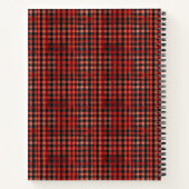 Kariertes Monogramm aus Tartan rot und schwarz Notizblock (Rückseite)