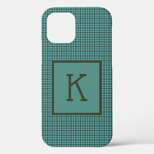 Kariertes Monogramm Case-Mate iPhone Hülle (Rückseite)