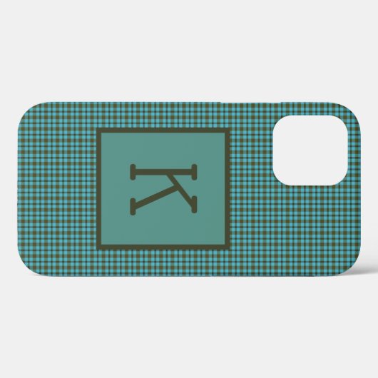 Kariertes Monogramm Case-Mate iPhone Hülle (Rückseite (Horizontal))