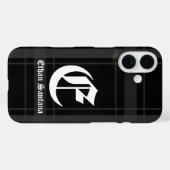 Kariertes Monogramm Case-Mate iPhone Hülle (Rückseite (Horizontal))