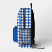Kariertes Monogramm des Gingham-Karos Blau Bedruckter Rucksack (Rechts)
