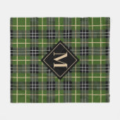 Kariertes Monogramm des rustikalen grünen Tartans Fleecedecke (Vorderseite (Horizontal))
