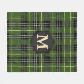 Kariertes Monogramm des rustikalen grünen Tartans Fleecedecke (Vorderseite (Horizontal))