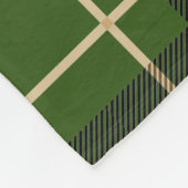 Kariertes Monogramm des rustikalen grünen Tartans Fleecedecke (Ecke)