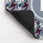 Kariertes Monogramm des Vintagen grauen Mousepad (Ecke)