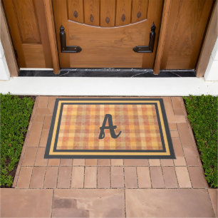 Kariertes Monogramm-Design für Russel Fußmatte