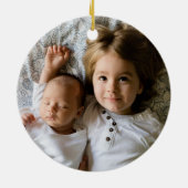 Kariertes Monogramm-Foto mit schwarzer Checked Keramik Ornament (Hinten)