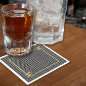 Kariertes Monogramm für das elegante Black-Gold-Gl Serviette