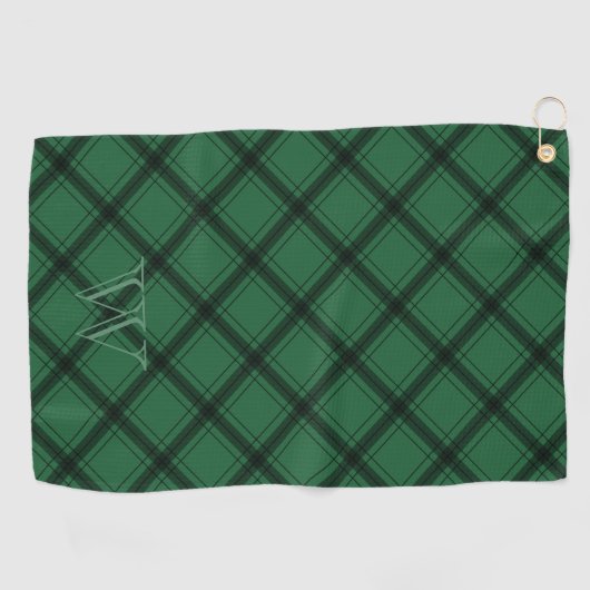 Kariertes Monogramm Golfhandtuch (Horizontal)