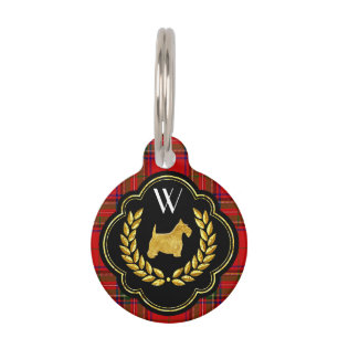 Kariertes Monogramm königlicher Scottie-Stewart Tiermarke