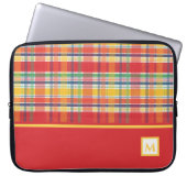 Kariertes Monogramm Laptopschutzhülle (Vorderseite)