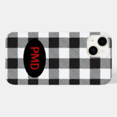 Kariertes Monogramm, Personalisiert Case-Mate iPhone Hülle (Rückseite (Horizontal))