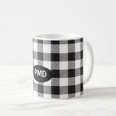 Kariertes Monogramm, Personalisiert Kaffeetasse (VorderseiteRechts)